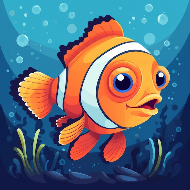 Eine Zeichentrickillustration eines Clownfisches