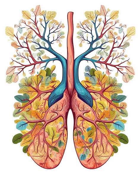 Foto eine zeichnung der menschlichen lunge
