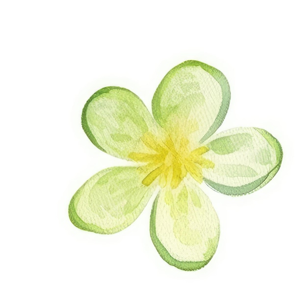 Eine Zeichnung einer Blume mit einer gelben Blüte.