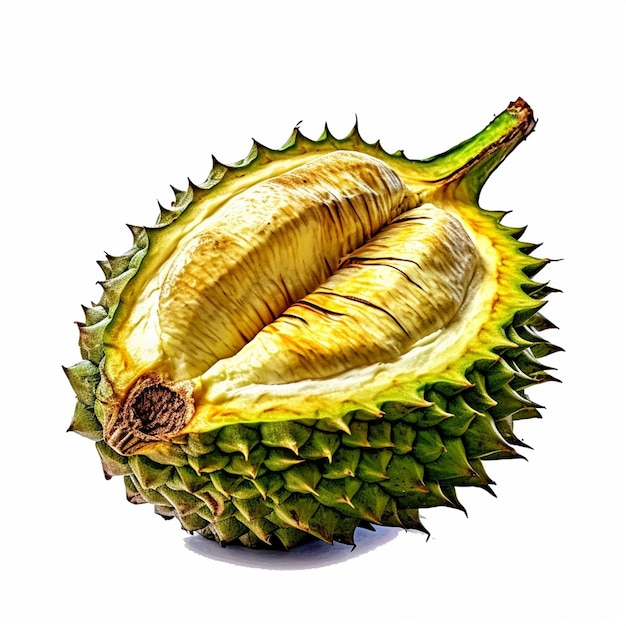 Eine Zeichnung einer Durian mit dem Wort Durian darauf