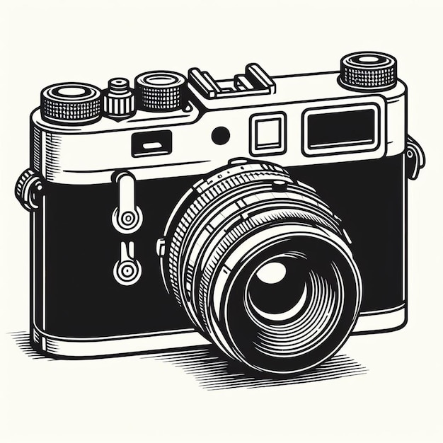 Foto eine zeichnung einer kamera