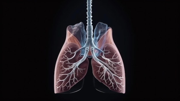Foto eine zeichnung einer lunge mit dem wort lunge darauf