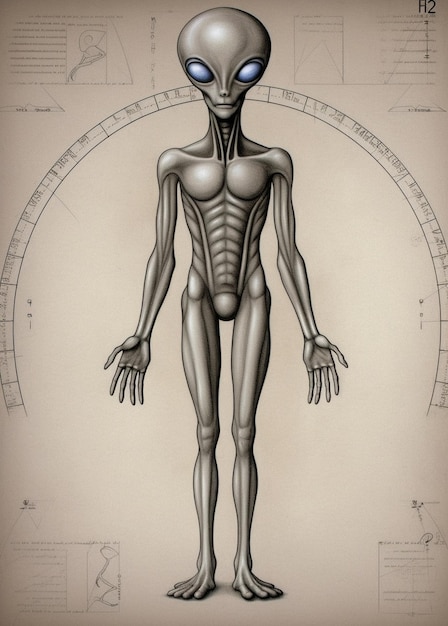 Eine Zeichnung einer menschlichen Figur mit der Nummer 12 darauf.