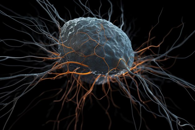 Eine Zeichnung einer Zelle mit dem Stamm einer Krebszelle.