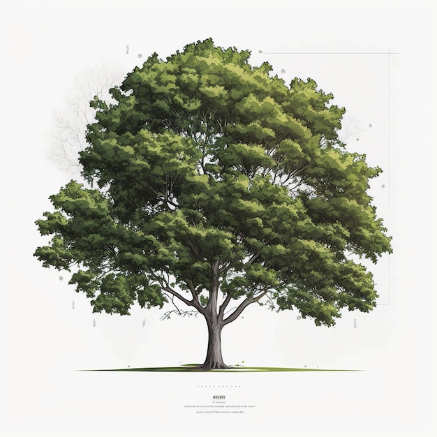 Eine Zeichnung eines Baumes mit den Zahlen 028 darauf