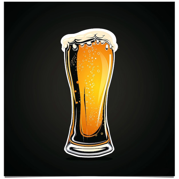 eine Zeichnung eines Bierglases mit Schaum darauf