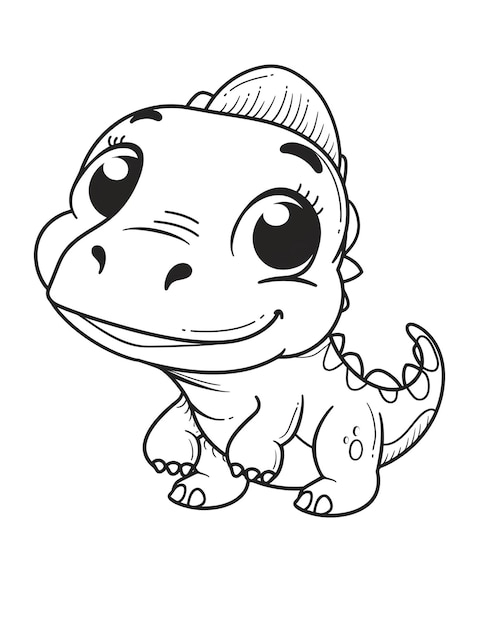 eine Zeichnung eines Dinosauriers, auf der ein Mund gezeichnet ist