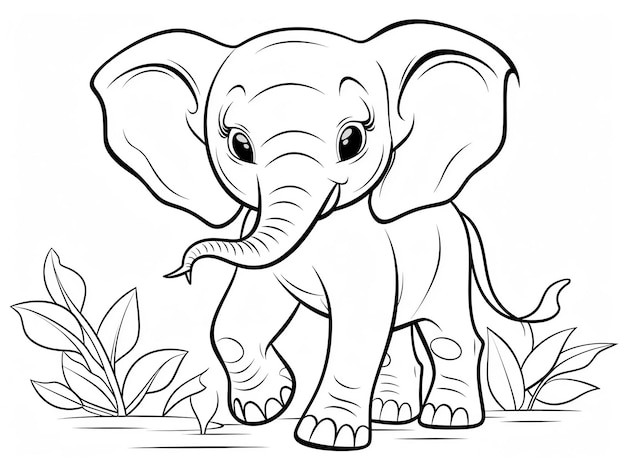 Foto eine zeichnung eines elefanten