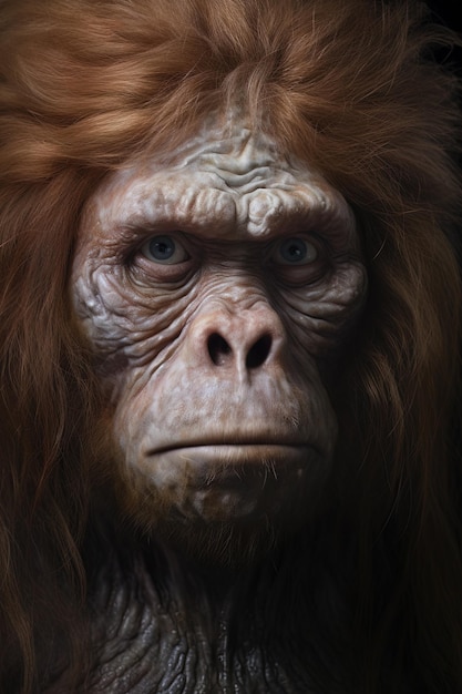eine Zeichnung eines Gorillas, das ein Gesicht hat, das "Ape" sagt