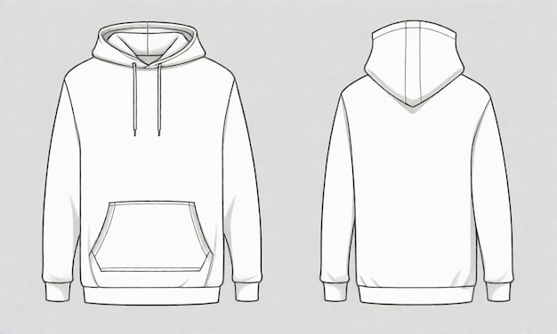Foto eine zeichnung eines hoodie mit einem hoodie darauf