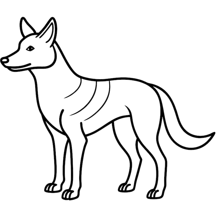 Foto eine zeichnung eines hundes mit einem kragen, auf dem steht hund