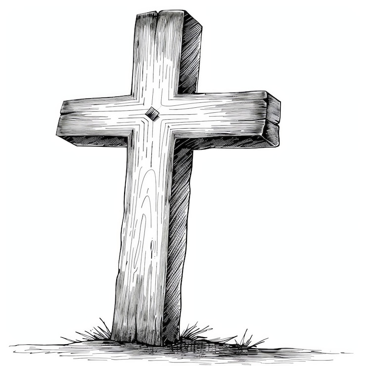 Foto eine zeichnung eines kreuzes mit einem kreuz darauf
