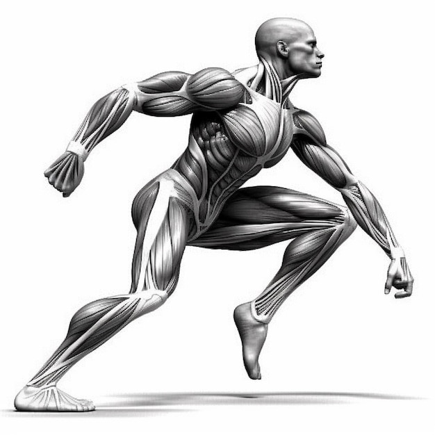 Foto eine zeichnung eines mannes mit muskeln am körper