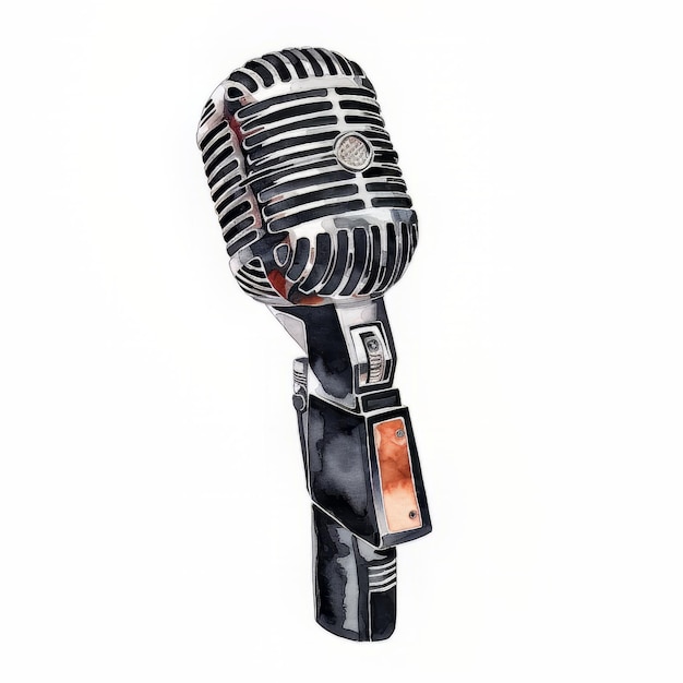 Eine Zeichnung eines Mikrofons, auf dem das Wort „Radio“ steht