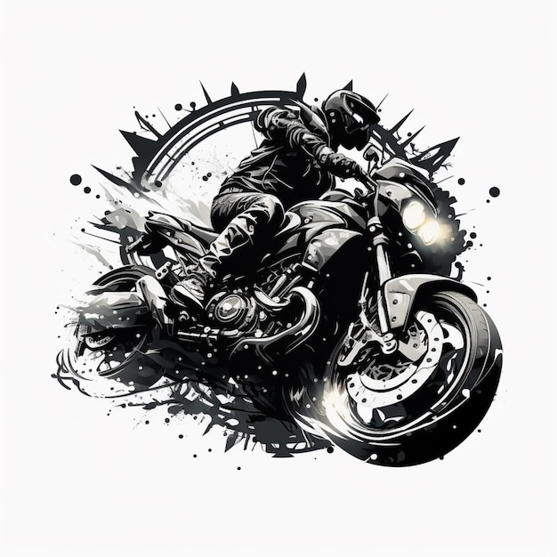 Eine Zeichnung eines Motorrads mit dem Wort Fahrrad darauf
