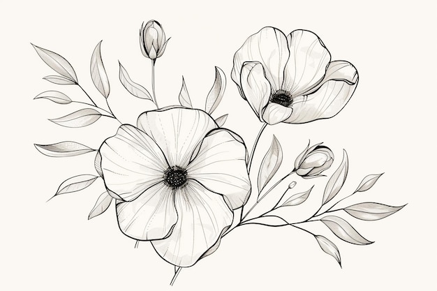eine Zeichnung von Blumen mit den Worten "Daisy" darauf