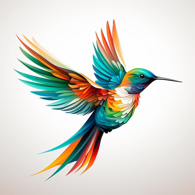Eine Zeichnungsillustration eines Kolibri-Flachdesigns