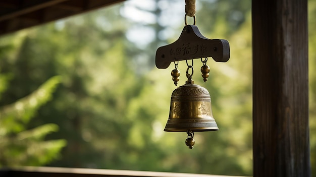 Eine Zen-Glocke läutet und lädt Praktizierende zur Anwesenheit ein