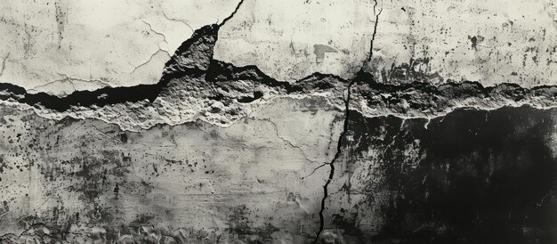 Eine zerrissene Wand in Monochrom