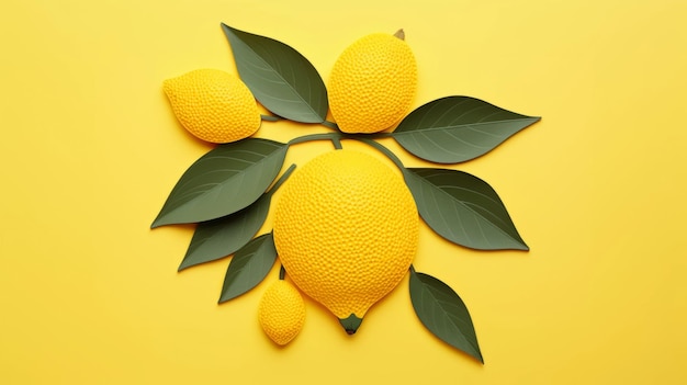 Eine Zitronenbanane aus Papier, Früchte, die aus Papier geschnitten sind, Origami-Früchte, Kunsthandwerk aus Papier