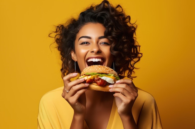 Einen Hamburger internationaler Menschen essen Generative KI