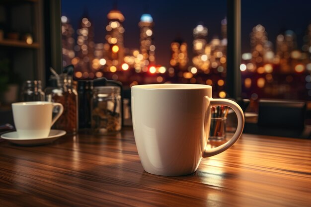 eines Abends im Büro bei einer Tasse Kaffee professionelle Werbefotografie