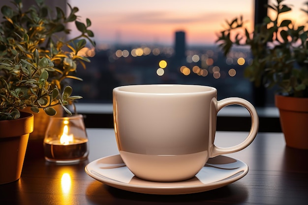 eines Abends im Büro bei einer Tasse Kaffee professionelle Werbefotografie