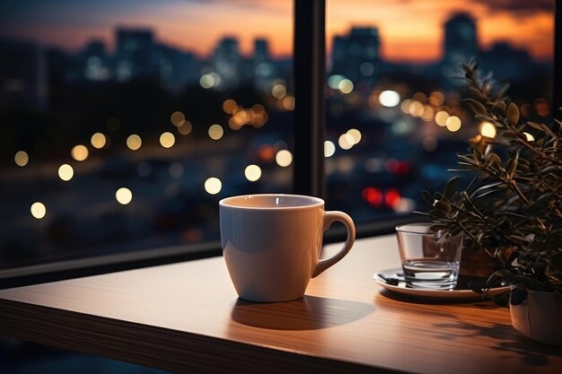 eines Abends im Büro bei einer Tasse Kaffee professionelle Werbefotografie