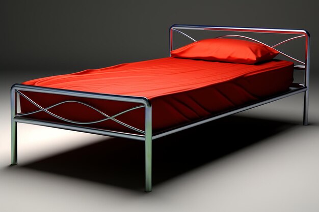 Foto einfachbett-design 3d-modell