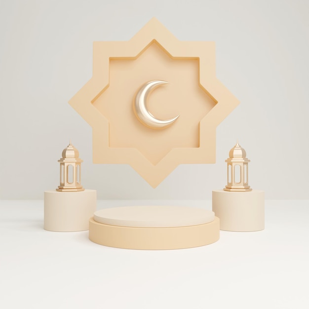 Einfache 3D-Ramadan-Podestdekoration