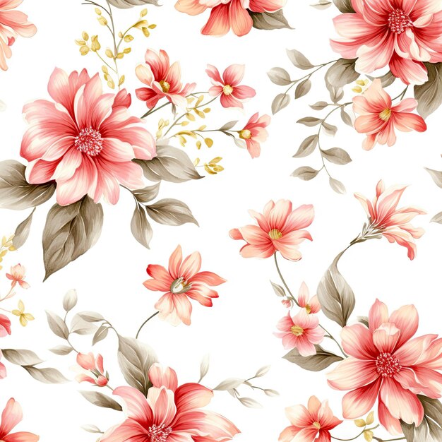 Einfache Blumenillustration isoliert auf weißem Hintergrund, floraler Hintergrund, generative KI