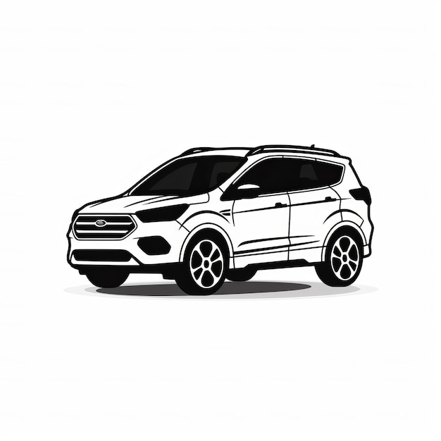 Einfache Cartoon-Zeichnung von Ford Kuga Automobile