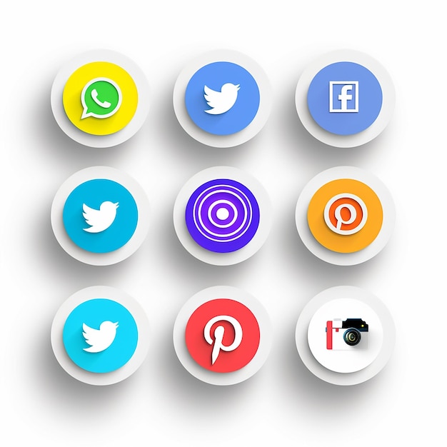 einfache farbige Social-Media-Symbole
