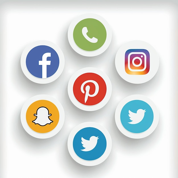 einfache farbige Social-Media-Symbole