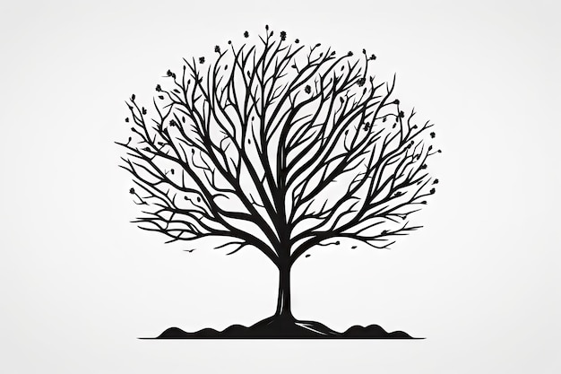 Einfache Grafik eines Baumes ohne Blätter für minimalistische Designs