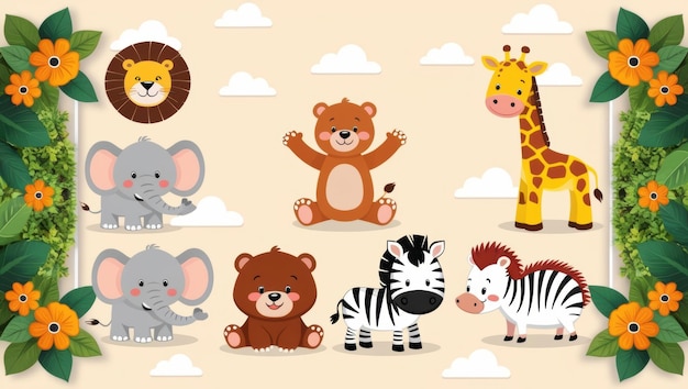 Einfache handgezeichnete Zeichnungen von Tieren für Kinder