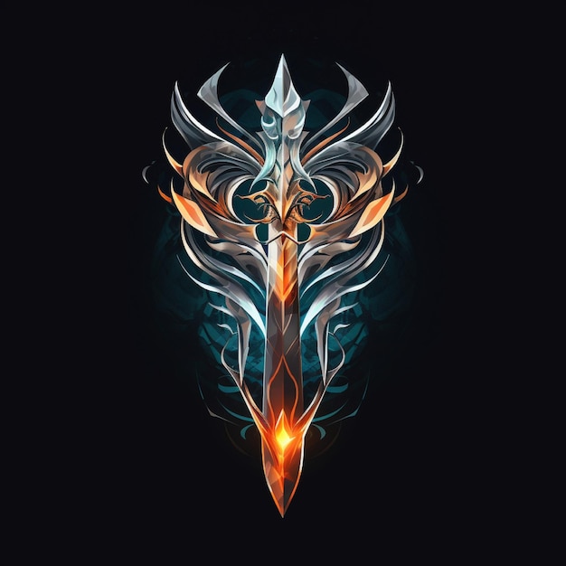einfache Hintergrund-Drachen-Schwert-Illustration