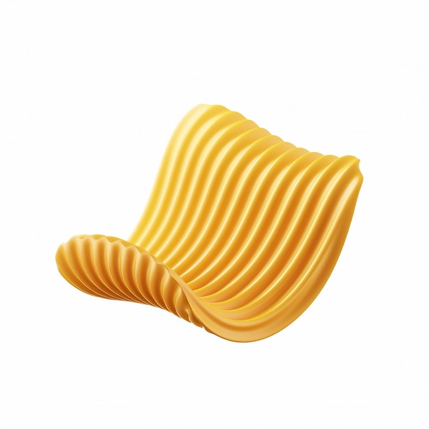 einfache Kartoffelchips-Symbol 3D-Rendering weißer Hintergrund generative KI