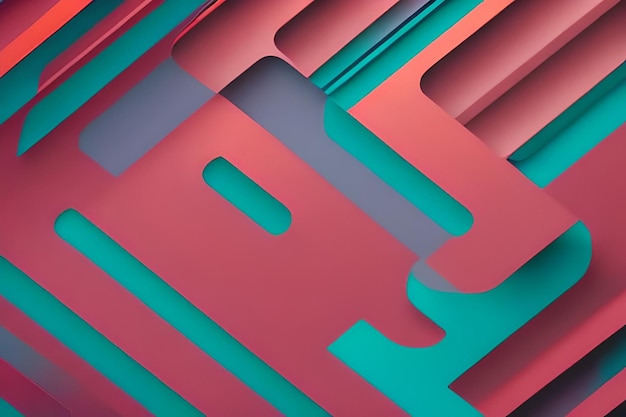 Einfache minimalistische Retro-Farbe trendiger Hintergrund abstrakte farbenfrohe Tapete und Hintergrund Künstlerische digitale Kunst 3D-Rendering-Element-Designmaterial