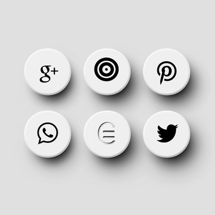 Foto einfache schwarz-weiße social-media-symbole