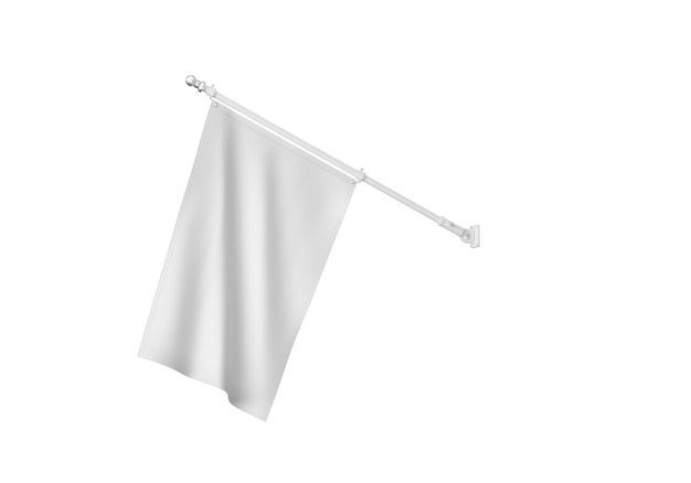 Einfache weiße Wandflagge mit minimalistischem Design für Innendekoration