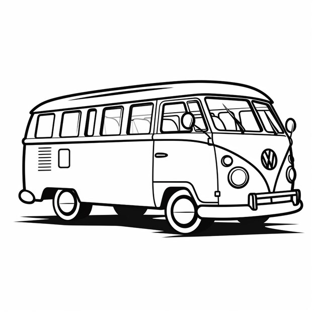 Einfacher, einfacher, niedlicher Bus-Cartoon