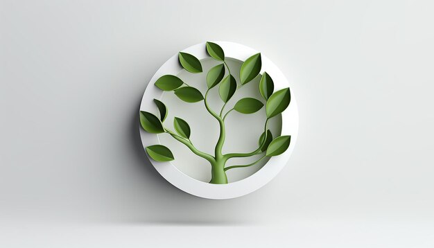 Foto einfaches 3d-renderlogo für persönliche und geschäftliche nachhaltigkeits- und ökologieagentur mit weißem hintergrund