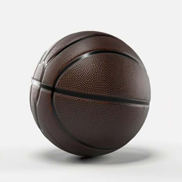 Einfaches, aber klassisches Design eines weißen Basketballs mit kräftigen schwarzen Linien, perfekt für Sport-Branding und Marketing AI Generative