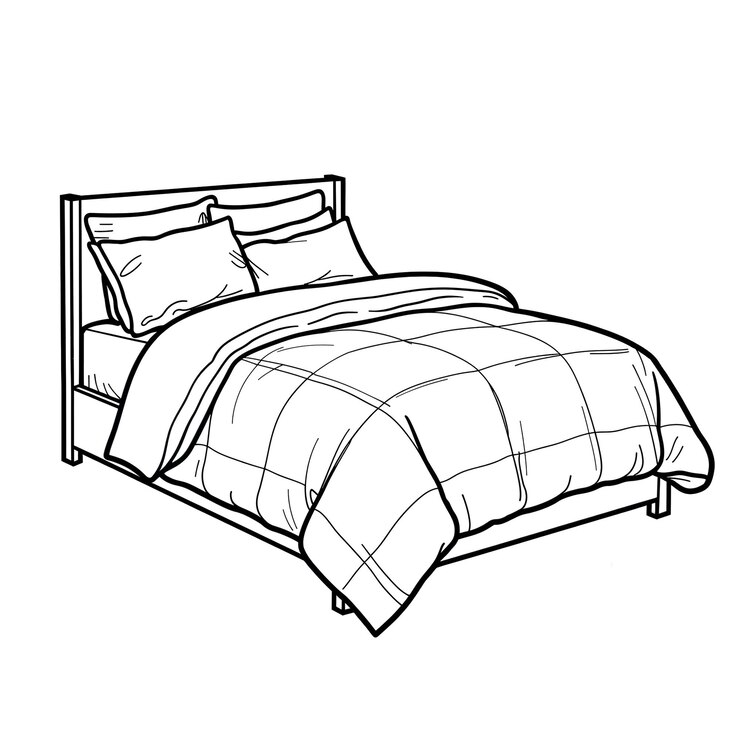 Foto einfaches bett zum malen