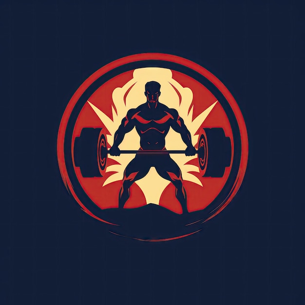 Einfaches flaches Vektordesign eines Gewichtheber-Logos, Fitnessstudio-Logo eines starken Mannes