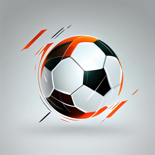 Einfaches illustriertes Fußballball-Logo Generative KI