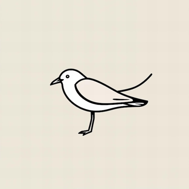Einfaches Linien-Art-Logo-Design für Möwen