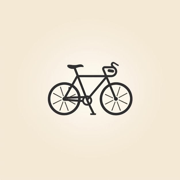 Einfaches Logo des Fahrradladens mit flachem Design, generative KI