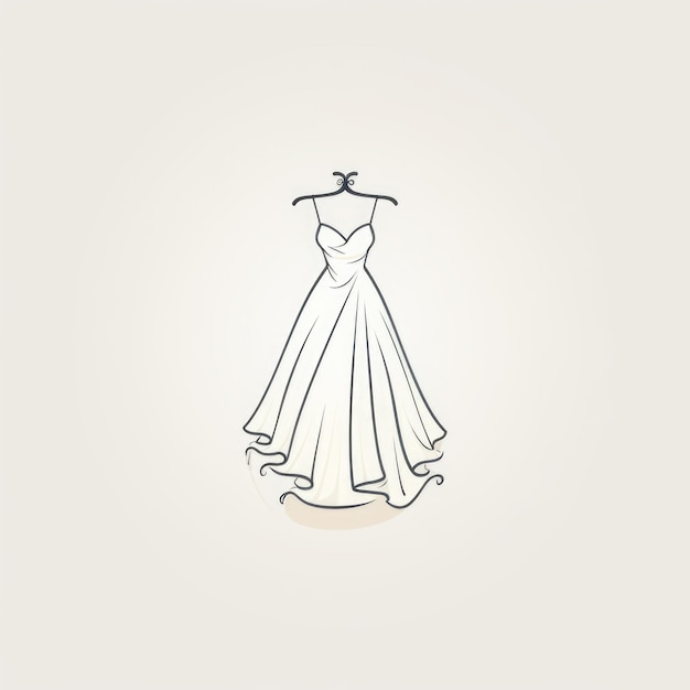Einfaches Logo des Party-Kleiderladens mit flachem Design, generative KI